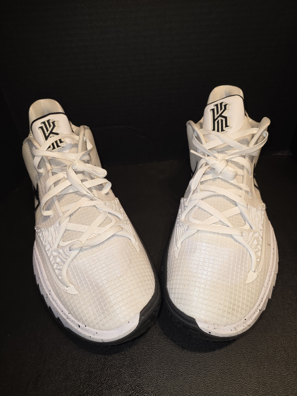 Nike White and Black "Kyrie Low Four" Athletic Basketball Shoes